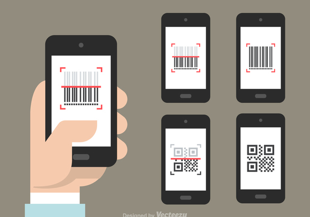 Free QR And Barcode Scanner Vector Icons - Kostenloses vector #374827