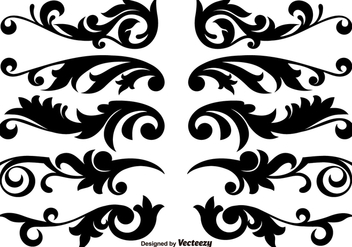 Scroll Works Design, Ornamental Decorative Vector Elements - Kostenloses vector #376187