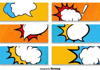 Cartoon Style Banner Vector Templates - Kostenloses vector #377437