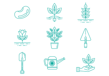 Free Gardening Line Icons Vector - vector gratuit #380257 