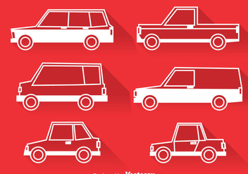 Classic Cars White Icons - Free vector #380887