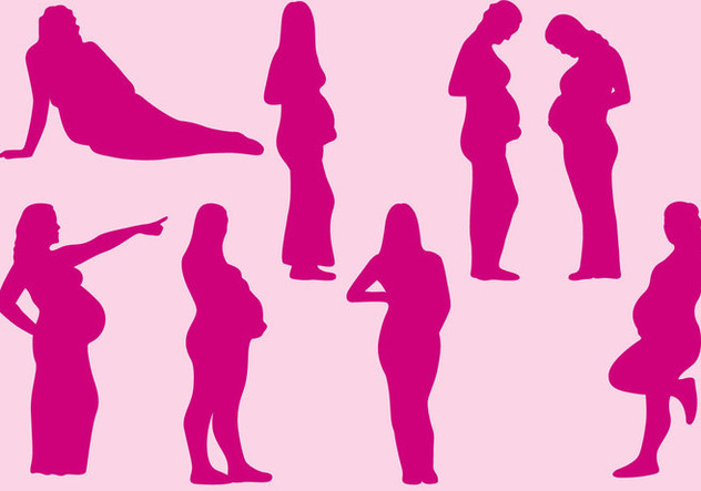Pregnant Women Silhouettes - Free vector #381247