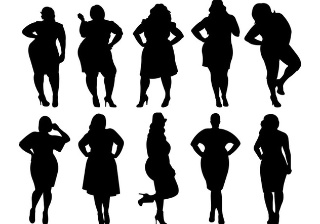 Fat Women Silhouettes Vector - Free vector #381837