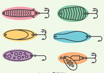 Fishing Lure Icons Set - vector gratuit #382827 