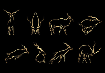 Gold Linear Kudu Vectors - Free vector #383137