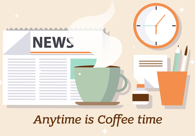 Free Coffee News Vector Illustration - Free vector #383297