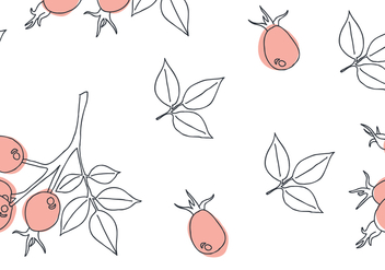 Delicate Rosehip Pattern - Free vector #383807