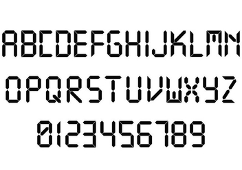 Digital Font And Number - Kostenloses vector #384627