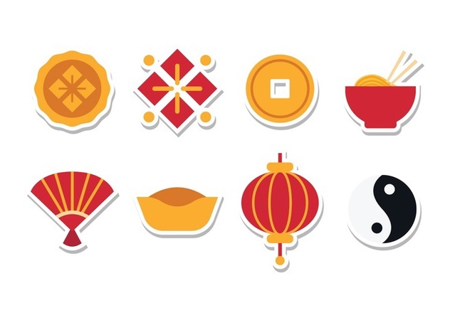 Free Chinese Sticker Icon Set - vector #387627 gratis