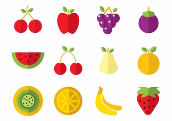 Free Fruits Icons Vector - vector #387747 gratis