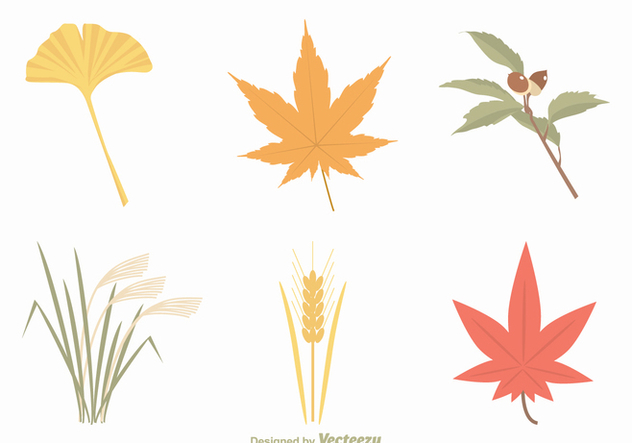 Free Autumn Leaves Vector Set - vector gratuit #387797 