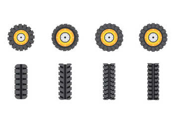 Free Tractor Tire Vectors - бесплатный vector #388167