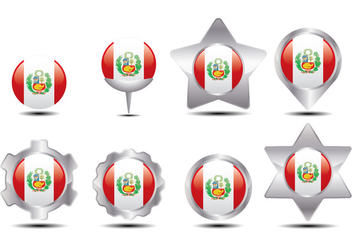 Peru Flag Marker - vector gratuit #388477 