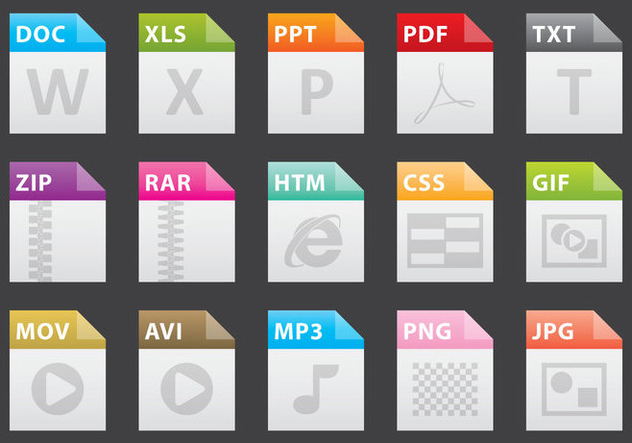 Colorful File Icons - Kostenloses vector #388497