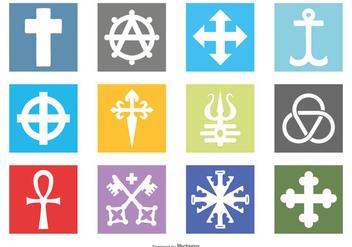 Religious Symbol Icons - vector #388957 gratis
