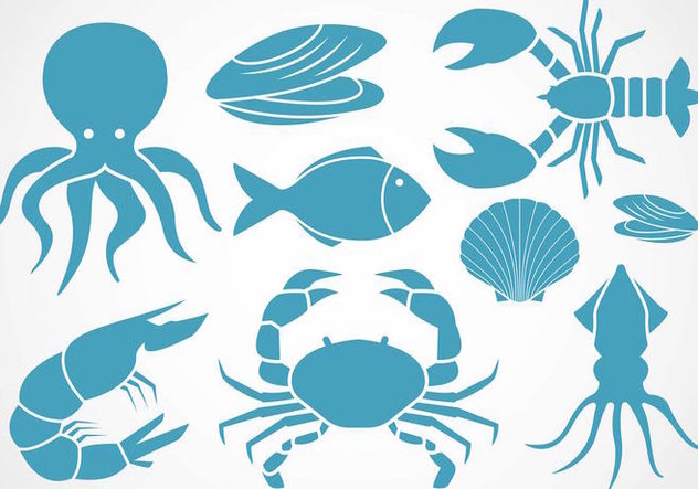 Free Seafood Icons Vector - Free vector #388977