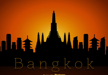Vector Bangkok Skyline Silhouette - бесплатный vector #389137