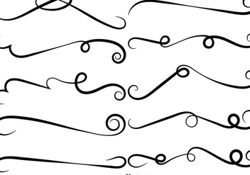 Vector Set Of Black Swishes - Free vector #389617