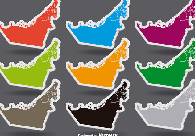 United Arab Emirates Colorful Vector Stickers - бесплатный vector #389627