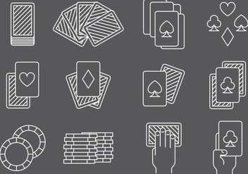 Poker Line Icons - Free vector #390217
