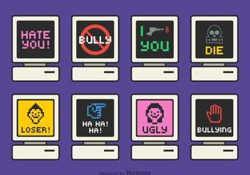 Free Cyberbullying Vector Icon Set - Free vector #391807