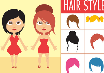 Free Collection Of Female Hair Style - бесплатный vector #392017