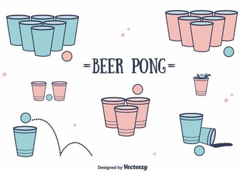 Beer Pong Vector - Kostenloses vector #394547