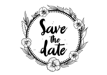Free Save The Date Pansy Flower Vector - Free vector #394617