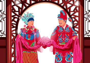 Traditional Chinese Wedding Vector - бесплатный vector #394987