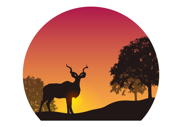 Kudu Silhouette Vector - Kostenloses vector #395007