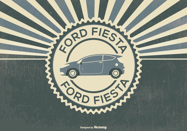 Retro Style Ford Fiesta Illustration - Free vector #395607