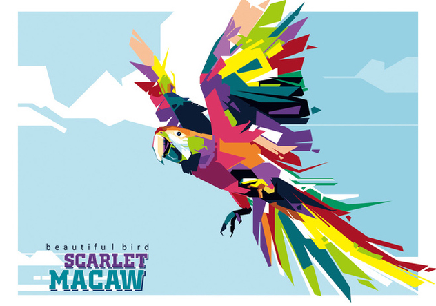 The Colorful Scarlet Macaw in Popart - Free vector #396817