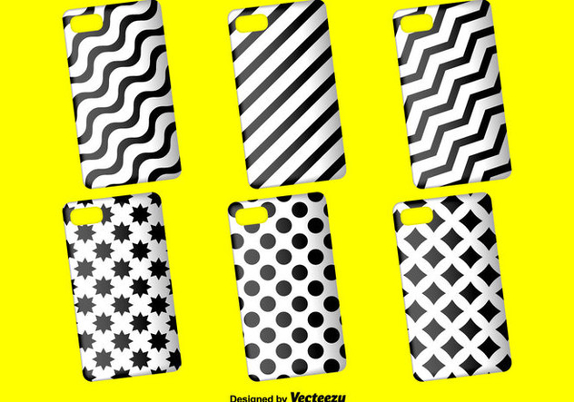Black and White Phone Case Vector Background - Kostenloses vector #397057
