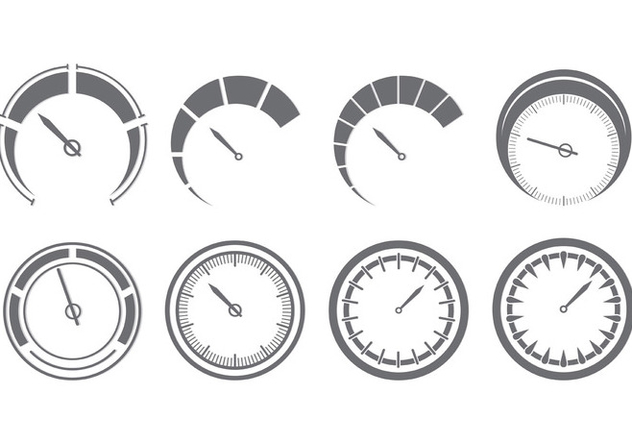 Set Of Tachometer Icons - Free vector #398397