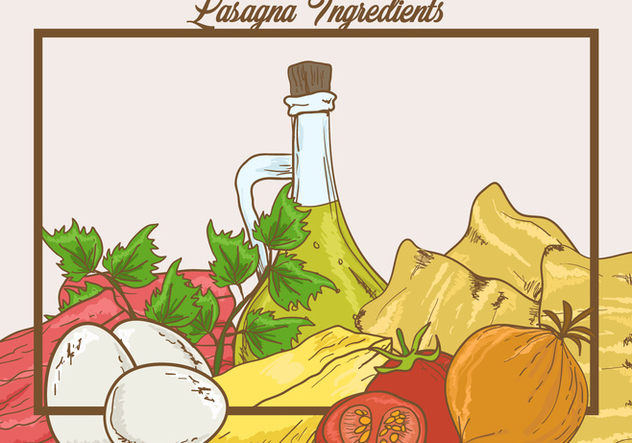 Ingredients of Lasagna Vector - vector #400767 gratis