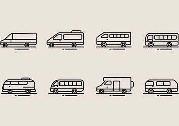 Minibus Icons - vector #400897 gratis