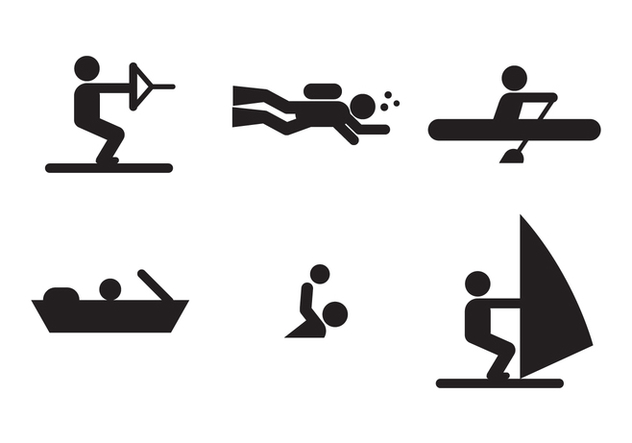 Water Sports Icons - vector #402087 gratis