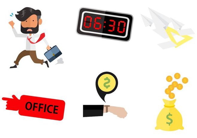 Free Business Man Running Going To Work Vector - Kostenloses vector #402447