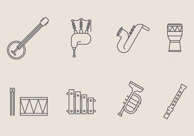 Musical Instrument Icon Vectors - Free vector #402637
