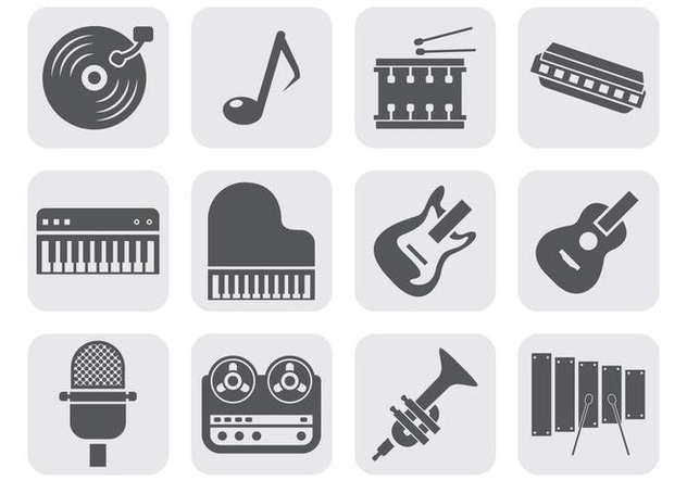 Free Music Instrument Equipment Icons Vector - Free vector #402737