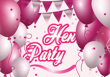 Hen Party With Pink And White Balloon Illustration - vector #403027 gratis