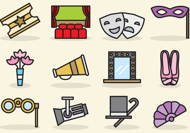Cute Theatre Icons - Free vector #403217