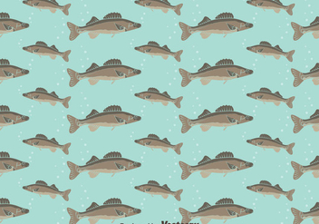 Walleye Seamless Pattern Background - vector #405067 gratis