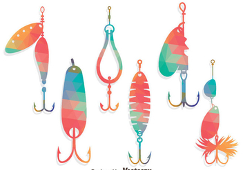 Colorful Fishing Lure Vector Set - Free vector #405137