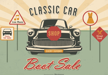 Free Classic Car Boot Sale Vector Poster - Kostenloses vector #405727