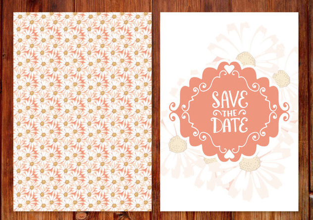 Floral Wedding Save the Date Card - vector #406687 gratis
