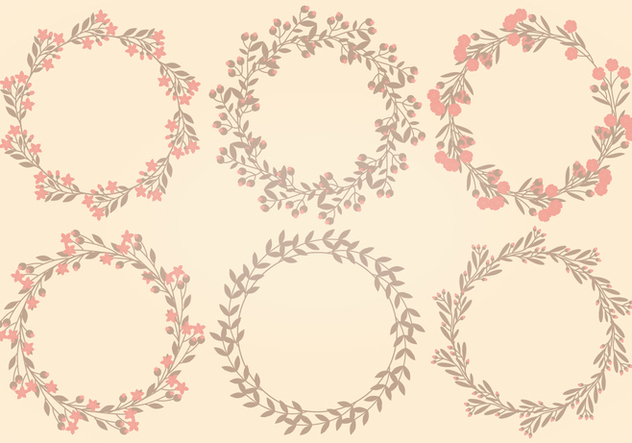 Vector Flower Wreath Collection - Free vector #408697