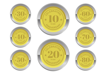 Anniversary Badges Vectors - Kostenloses vector #409307