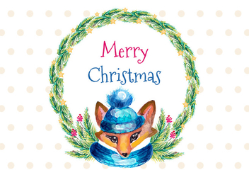 Free Vector Watercolor Christmas Card - Kostenloses vector #409987