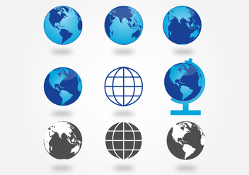 Nine Globe Appearances Vector Set - бесплатный vector #410917